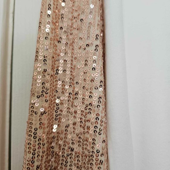 White Sequin Puff Sleeve Shift Mini Dress - Picture 4 of 4